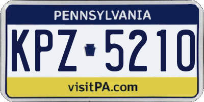 PA license plate KPZ5210