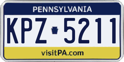 PA license plate KPZ5211