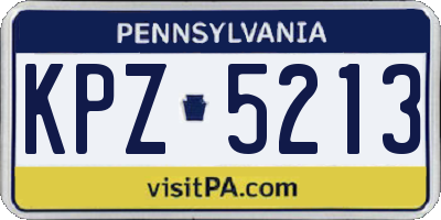 PA license plate KPZ5213