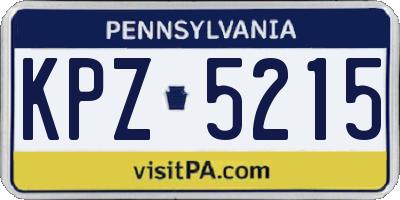 PA license plate KPZ5215