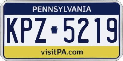 PA license plate KPZ5219