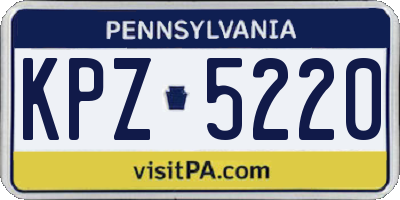 PA license plate KPZ5220