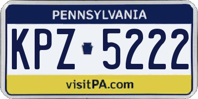 PA license plate KPZ5222