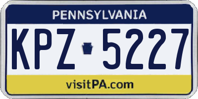 PA license plate KPZ5227