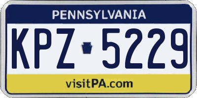 PA license plate KPZ5229