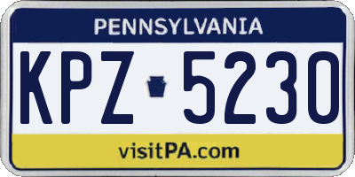 PA license plate KPZ5230