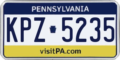 PA license plate KPZ5235