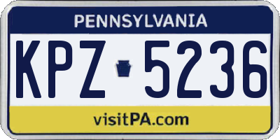 PA license plate KPZ5236