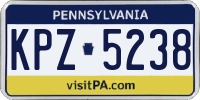 PA license plate KPZ5238