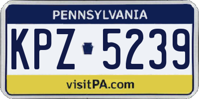 PA license plate KPZ5239