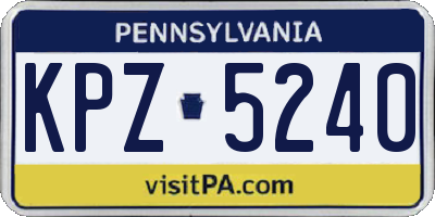 PA license plate KPZ5240