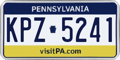 PA license plate KPZ5241
