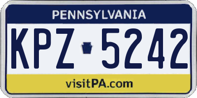 PA license plate KPZ5242