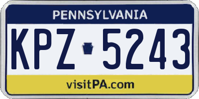 PA license plate KPZ5243