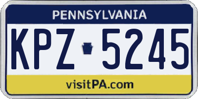 PA license plate KPZ5245