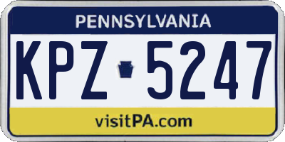 PA license plate KPZ5247