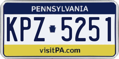 PA license plate KPZ5251