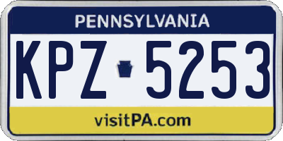 PA license plate KPZ5253
