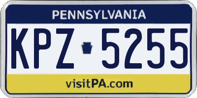 PA license plate KPZ5255