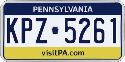 PA license plate KPZ5261