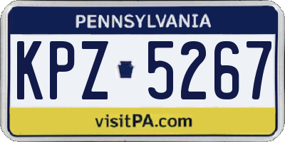 PA license plate KPZ5267