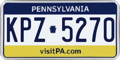 PA license plate KPZ5270