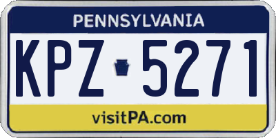PA license plate KPZ5271