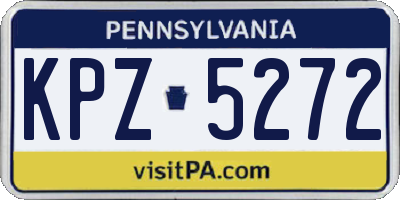 PA license plate KPZ5272
