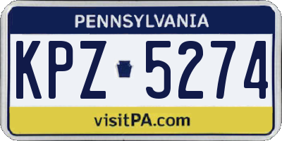 PA license plate KPZ5274