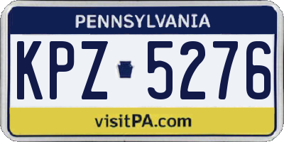 PA license plate KPZ5276