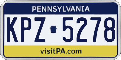 PA license plate KPZ5278