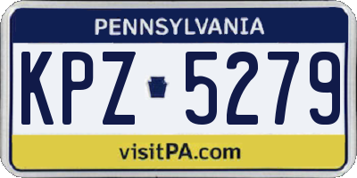 PA license plate KPZ5279