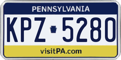 PA license plate KPZ5280