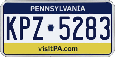PA license plate KPZ5283