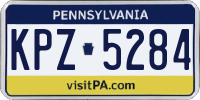 PA license plate KPZ5284