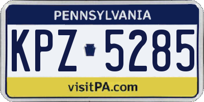 PA license plate KPZ5285