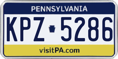 PA license plate KPZ5286