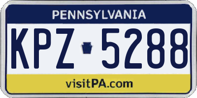 PA license plate KPZ5288