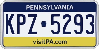 PA license plate KPZ5293