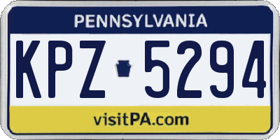 PA license plate KPZ5294