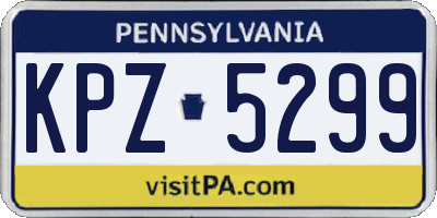 PA license plate KPZ5299