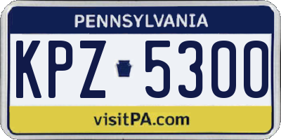 PA license plate KPZ5300