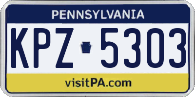 PA license plate KPZ5303