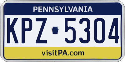PA license plate KPZ5304