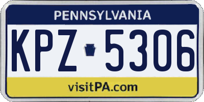 PA license plate KPZ5306