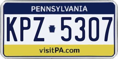 PA license plate KPZ5307