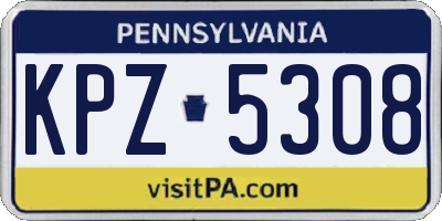 PA license plate KPZ5308