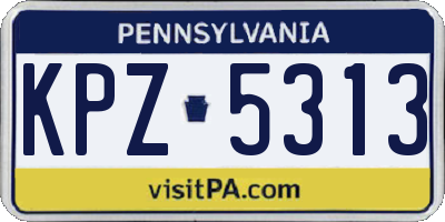 PA license plate KPZ5313