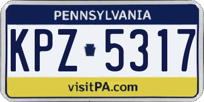PA license plate KPZ5317