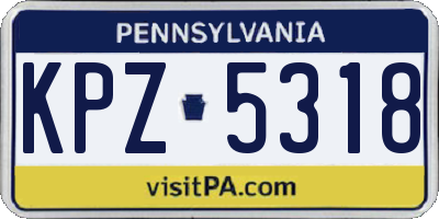 PA license plate KPZ5318